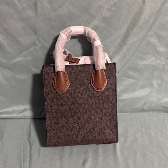 Michael Kors Mercer XS Crossbody Tote in Brown Logo Canvas NWT $348 MSRP - Picture 4 of 5